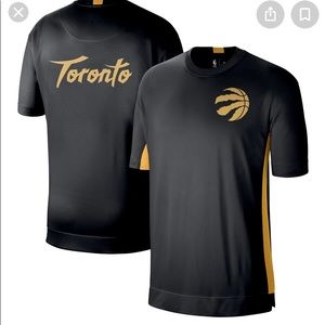 Toronto Raptors black& gold Nike Dri-Fit NBA City Edition shooting shirt Medium